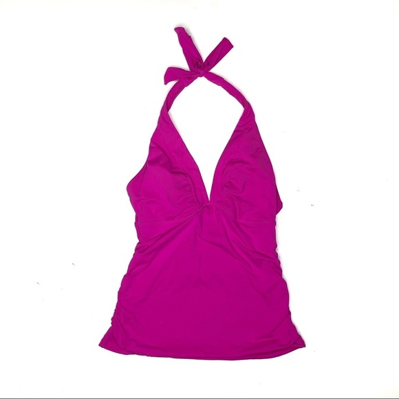 Athleta Shirrendipity Halter Tankini Swim Top Magenta S - Picture 2 of 8